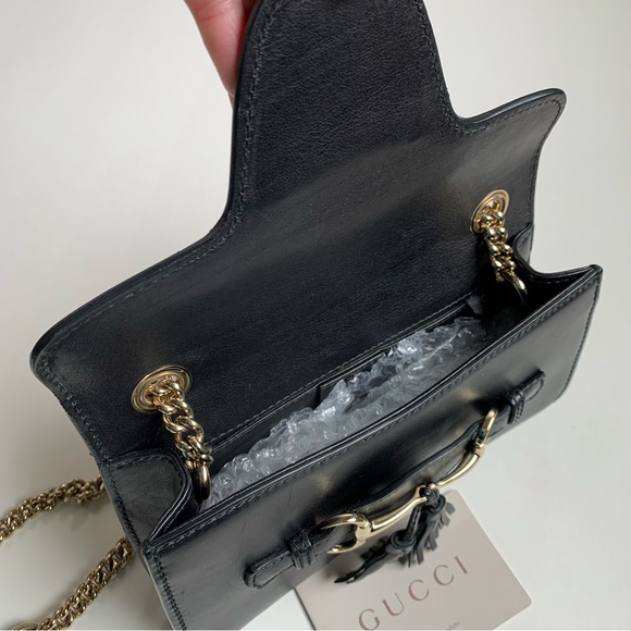 GUCCI Emily Calfskin Horsebit Tassle Chain Small Bag - Picture 14 of 17